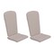 Merrick Lane Riviera Set Of 2 Indoor/Outdoor High Back Adirondack Chair Cushions with Elastic Strap and Water Resistant Covers